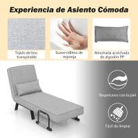 Sofá Cama Convertible Silla de Dormir Individual Tri-Fold con Respaldo Ajustable de 6 Posiciones, Cojín Desmontable y Asiento Tapizado Estructura Metálica Plegable (Azul) - details 22