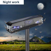 Lámpara solar para matar mosquitos resistente al agua para exteriores con luz UV y recargable lámpara atrapamosquitos para patio y jardín - details 7