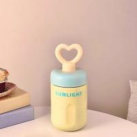Bonita taza termo de 500ml de acero inoxidable para mantener el calor, taza con pajita con mango de amor y hielo, taza de café sellada con pajita para el hogar - details 2