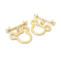 Pulsera de Tirantes Geométricos de Latón Dorado 18K Clasps para Hacer Joyería DIY - details 102