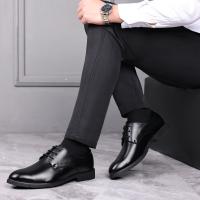 Zapatos De Talla Para Hombre De Cuero De Alta Calidad Formal Transpirables Casuales Italianos De Lujo Con Cordones Antideslizantes Para Conducir - details 16