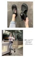 Sandalias de Punta Cerrada para Mujer Zapatos Negros, Transpirables, Moda Media, Planos, Cómodos con Hebilla Exterior - details 2