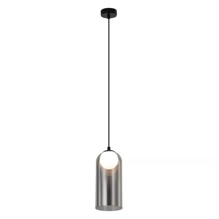 CBJKTX 1ª Lámpara Colgante Vintage para Mesa de Comedor Gris Ahumado G9 Ovalada Altura Ajustable para Sala de Estar - 1