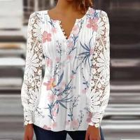 Nuevo Camisa estampada de manga larga informal holgada con temperamento para mujer, fin de semana - details 4