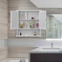 Cocina Mueble Suspendido Espejo Mueble Pared baño Espejo Estante Mueble Joyero Mara 56 x 58 x 13 cm Gris - details 12