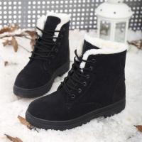 Nuevas botas de nieve para mujer, versión coreana de tacón plano de botas Martin, botas cortas de algodón para invierno, zapatos de algodón para mujer de talla grande - details 1