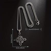 Collar de acero inoxidable para hombres y mujeres, 1 pieza, moda, tendencia, colgante de nudo de bruja - details 4