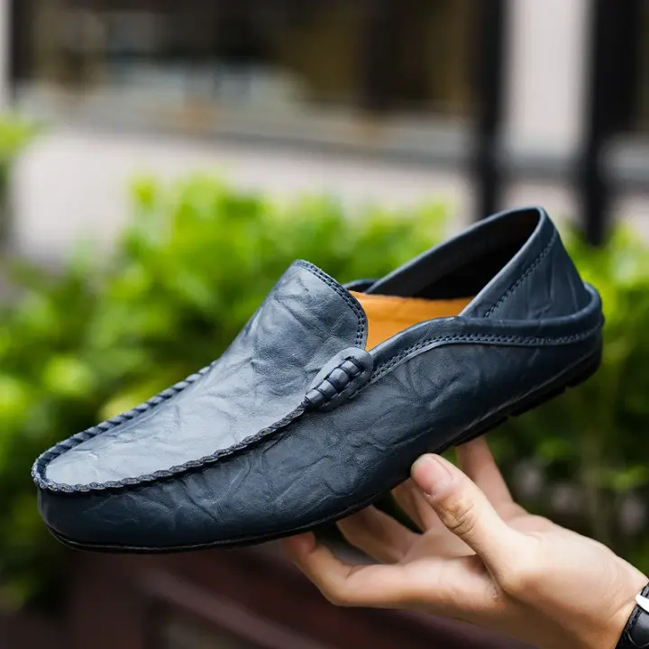 Zapatos Informales de Verano para Hombre Mocasines de Cuero con Transpirabilidad sin Cordones - 1
