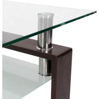 Mesa Moderna de Centro con Tapa de Cristal Transparente y Base de Metal Negro (100x60 cm) - details 24