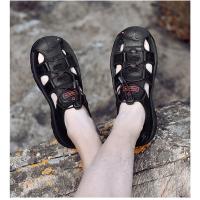 Sandalias deportivas de verano para hombre, sandalias para senderismo al aire libre, punta cerrada, cuero genuino, sandalias informales para caminar, zapatos de agua - details 13