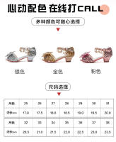 Los nuevos zapatos de princesa de cristal con tacón alto para niños muestran el espectáculo de las sandalias del anfitrión del escenario. - details 3