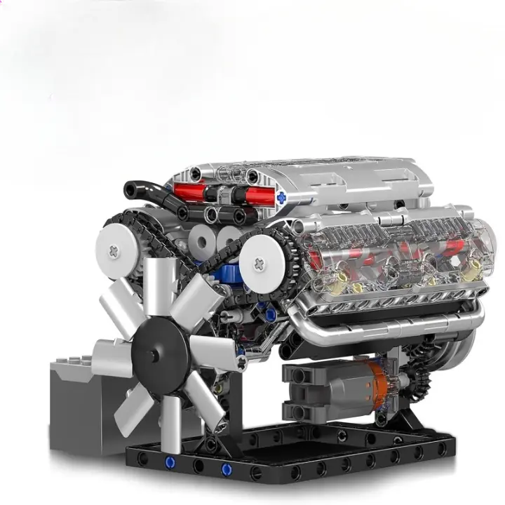 Juegos de bloques de construcción de motor V8, kit de modelo a escala con batería y motor, juego coleccionable para adultos, juguetes de construcción para niños, niños y niñas (535 piezas) - 1