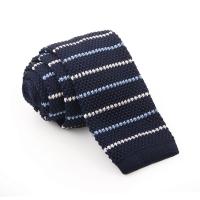 Corbata de punto a rayas gruesas a la moda, corbata de camisa tejida de piel ajustable, corbata suave y cálida para hombres y niños - details 8