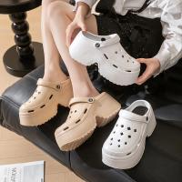 Zapatos de plataforma gruesa tipo zuecos para mujer 2025, sandalias de playa antideslizantes con suela gruesa, sandalias de cuña de moda de verano para mujer, pantuflas de EVA - details 2