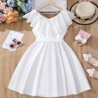 Vestido de princesa sin mangas para niña, vestido de esponja de color sólido, cinturón estable, casual, fiesta de cumpleaños, verano - details 2