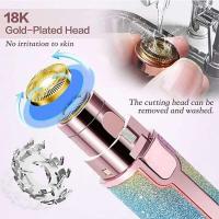 【Nuevo lanzamiento】 Starry Sky 2 en 1 Afeitadora portátil con carga USB Afeitado automático sin dolor para cejas Depilación facial para mujeres Belleza - details 7