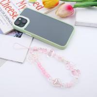 Cuerda colgante para teléfono, cordón para teléfono, colgante de cuentas acrílicas rosas, abalorio para teléfono, cordón de mano para muñeca, correa de mano, correas para teléfono móvil - details 7
