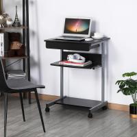 Mesa de Ordenador Mesa Escritorio PC con Cajón con 4 Ruedas para Hogar o Oficina 56x51x79cm Negro - details 4
