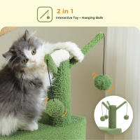 PAWZ Road Árbol para gatos en forma de cactus con amplio condominio, hamaca acogedora, torre de varios niveles, rascadora para gato de interior, juguetes para gatitos - details 3