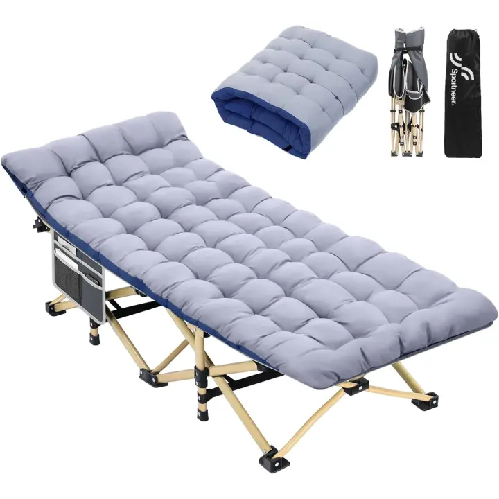 Cuna de Camping Portátil con Almohada Cama Plegable Resistente para Adultos 188 x 71 x 35 cm - 1