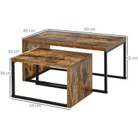 Juego de Mesa de Café de Metal Industrial Estilo de Salón Comedor Sala de Estar - details 2