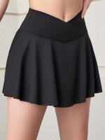Falda de tenis cruzada para mujer Falda plisada con bolsillos Falda pantalón de golf elástica Pantalones cortos deportivos atléticos Ropa deportiva - details 5