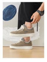 Zapatos deportivos transpirables de primavera para hombre, de estilo informal, con cordones, versátiles y de suela gruesa, de estilo sencillo, color blanco - details 12