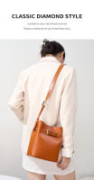 Bolso de hombro vintage de cuero genuino para mujeres, bolso tipo cubo de alta gama, bolso cruzado de piel de vaca de capa superior, bolso cruzado para mujeres - details 5