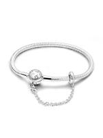 Pulsera de plata de ley 925 con forma de corazón y mariposa para mujer, brazalete de cadena de seguridad, compatible con abalorios originales, joyería - details 13