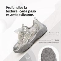 Zapatos de las niñas 2025 nuevos niños zapatos deportivos primavera y otoño niñas plata niña princesa zapatos de entrenamiento moral zapatos de primavera - details 4