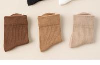 5 pares de calcetines escolares versátiles color café niños y niñas calcetines de algodón de tubo medio - details 10