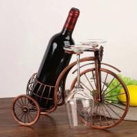 Estante de exhibición de botellas de vino para bicicleta, soporte de copa de vino Retro, decoraciones de mesa de comedor de Bar, organizador de vino, carro creativo - details 5