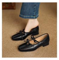 Nueva piel de oveja cabeza cuadrada estilo retro pequeños zapatos de cuero arco pedal boca poco profunda Mary Jane zapatos individuales - details 13