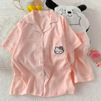 Pijama de Perro Feliz 2025 Algodón Nuboso Manga Corta Moda de Verano de Alta Gama para Mujeres - details 8