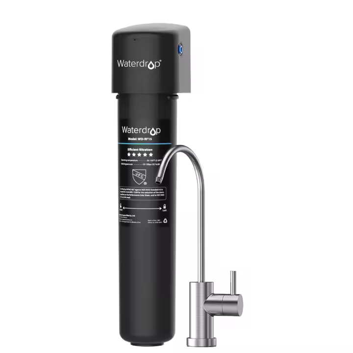 Waterdrop 15UB Sistema de Filtro de Agua Inferior con Grifo Dedicado, Certificado NSF/ANSI 42, 60.000 Litros Sistema de Filtrado de Agua, Reduce 99,99% el Plomo, el Cloro, el Mal Sabor - 1