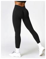 Mallas de Yoga para mujer, pantalones deportivos sin costuras de cintura alta, con realce de caderas, para entrenamiento y correr - details 27