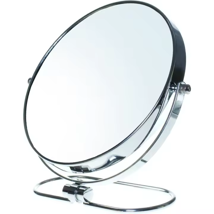 TUKA Espejos de baño plegables para cosméticos de 10 x 8 pulgadas, espejo de mesa para afeitar maquillaje, espejo de Ø 20 cm, rotación de 360 ​​grados, doble - 1