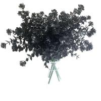 Plantas artificiales negras de Halloween, enredaderas, árboles de eucalipto, helechos persas, láminas de plástico, flores falsas, hierba, familia - details 4