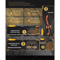 Zapatos de senderismo antideslizantes para hombre y mujer, zapatillas de Trekking de escalada al aire libre, botines de senderismo de montaña, zapatos casuales para caminar - details 4