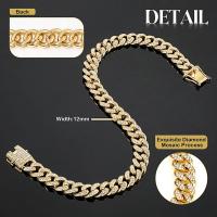 Cadena para perros decorada con diamantes de imitación, 1 collar de arneses para mascotas con hebilla segura, accesorios de moda para mascotas para perros pequeños, medianos y grandes, cosas para perros, productos para mascotas, artículos esenciales para - details 3