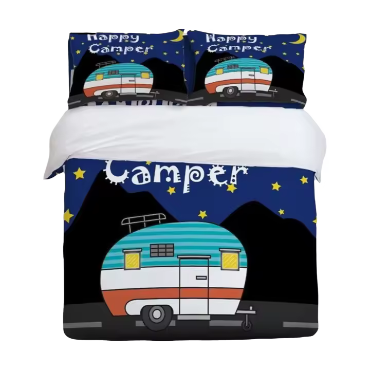 Juego de Ropa de Cama de Camping de Dibujos Animados Cubierta de Edredón Rey Completo para Adolescentes y Adultos Conjunto de Ropa de Cama de Viaje - 1