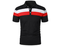Polo de golf a rayas para hombre, camiseta de manga corta con solapa, ropa deportiva transpirable, camisetas de verano - details 4