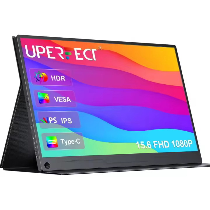 UPERFECT Monitor portátil de 15,6 pulgadas, 1080P 72% NTSC 100% sRGB USB C HDMI Monitor de viaje para computadora portátil, segundo monitor externo de computadora - 1