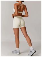 Ropa deportiva de yoga de alta elasticidad para mujer, pantalones cortos absorbentes, pantalones push-pull, monos para ciclismo, jogging y fiesta - details 12