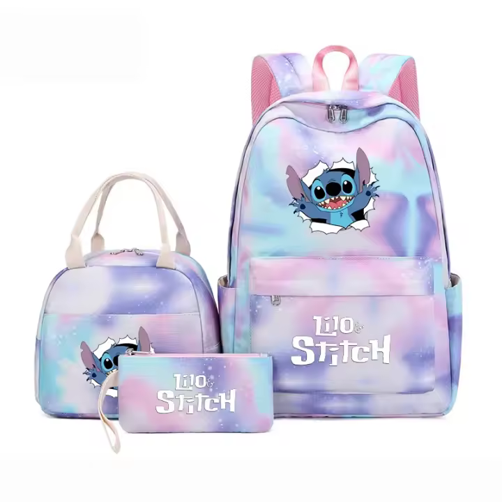 Mochila de LILO Stitch para estudiantes y adolescentes, juego de 3 piezas, bolsa de almuerzo, bolsa de viaje en color, mochila - 1