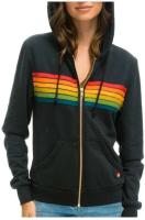 Sudadera con Capucha de Manga Larga Unisex Moda Casual para Otoño Estilo Aviador con 5 Rayas Arcoíris - details 6