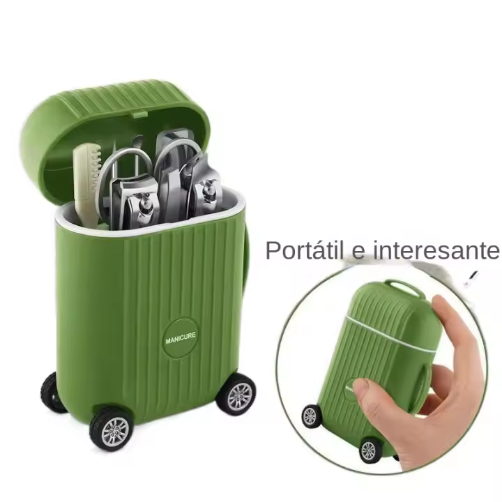 Juego de cortaúñas portátil con mini estuche de viaje8Juego de manicura, cortaúñas, tijeras para uñas - 1
