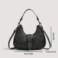 Bolso Cruzado Motocicleta Punk Retro Bolso de Hombro Negro con Correa Desmontable, Hebilla, Detalles de Pendientes Bolso de Moda Casual para Mujeres - details 6
