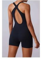 Mono deportivo sin costuras Lifting de cadera, espalda descubierta, shorts cruzados - details 3