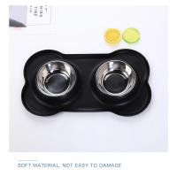 Cuenco doble antideslizante con alfombrilla de silicona para perros y gatos, alimentador de alimentos y agua de acero inoxidable duradero, cuencos de alimentación para mascotas - details 4
